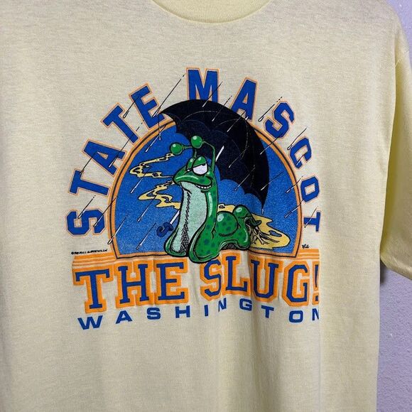 VTG Single Stitch Washington State Mascot T Shirt L Slug PNW Hef-T Tee Jays - Picture 4 of 8